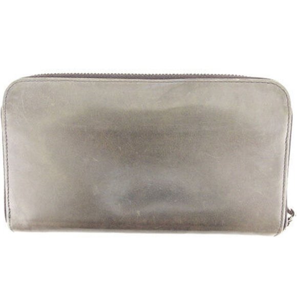 Prada Wallet Purse Long Wallet Grey Silver Woman Authentic Used - Picture 1 of 6
